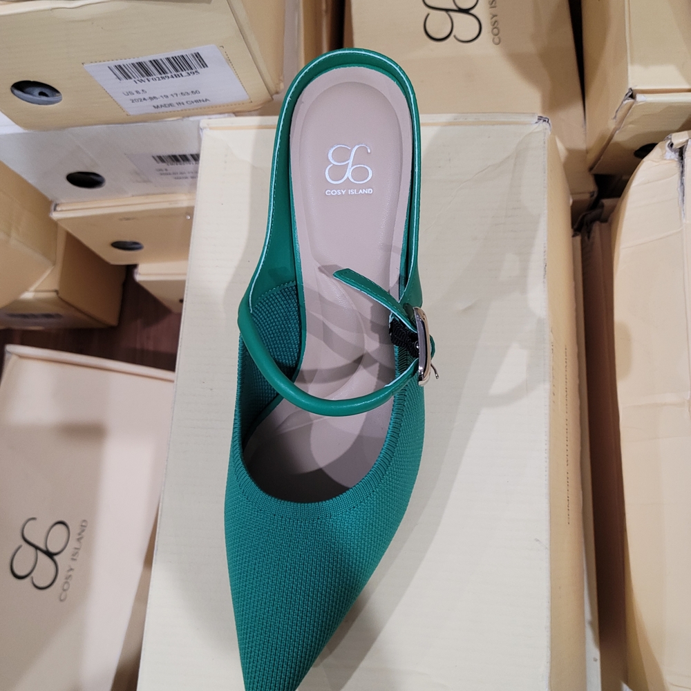 Cozy Island Green Women's Heels